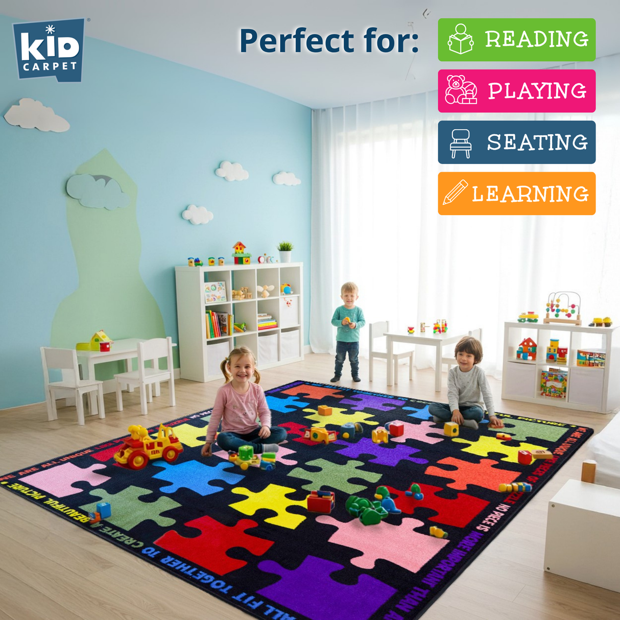 Pieces of the Puzzle Classroom Seating Rug 24 - KidCarpet.com