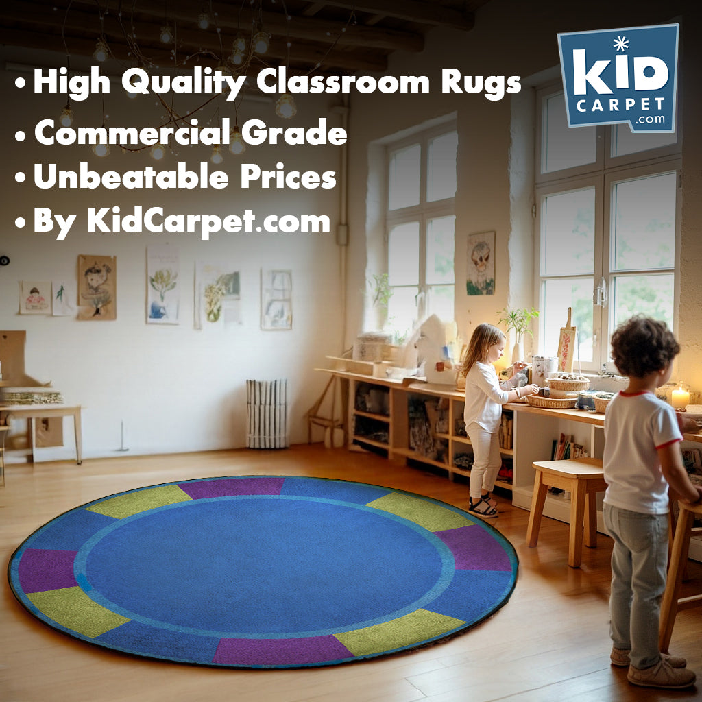 Cool Colors Circle Rug - KidCarpet.com