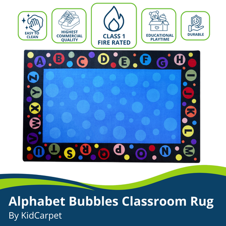 Alphabet Bubbles Classroom Rug - KidCarpet.com
