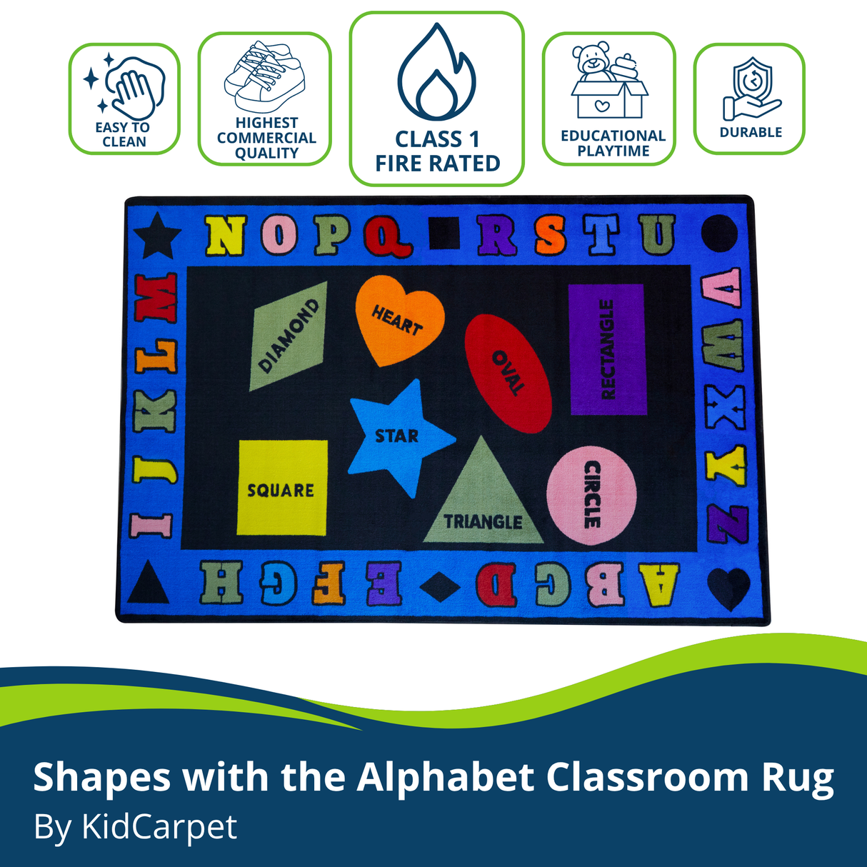 Shapes With The Alphabet Preschool Rug - KidCarpet.com