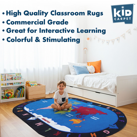 Alphabet and World Classroom Rug - KidCarpet.com