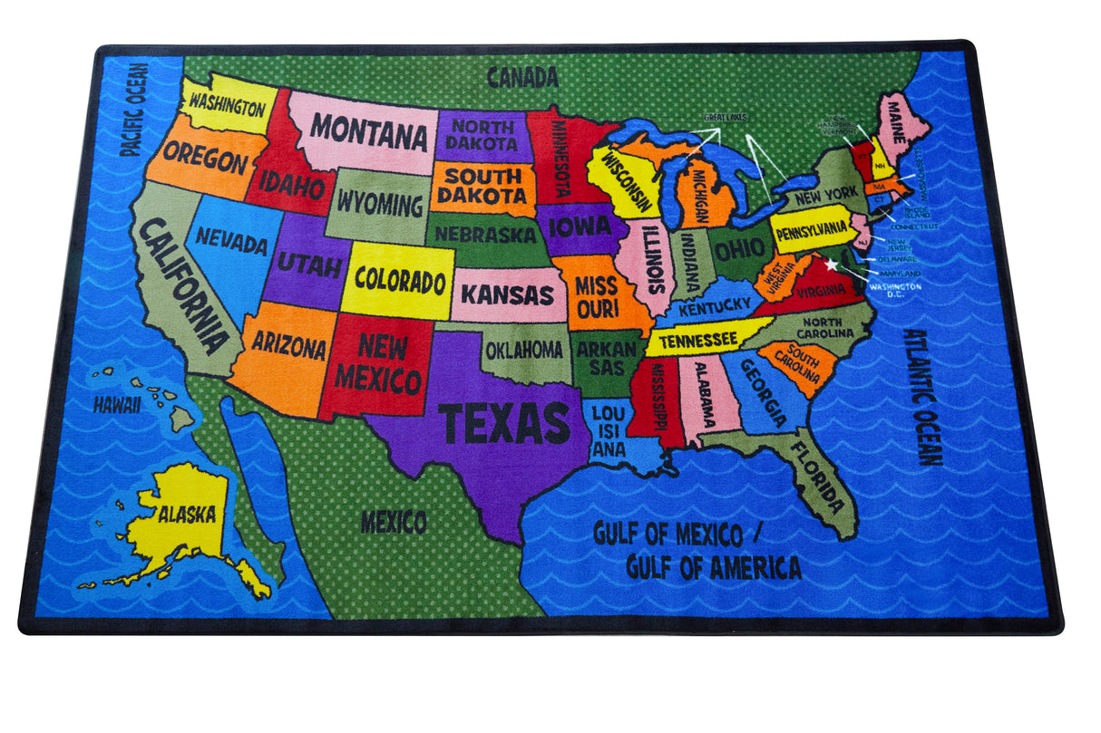 Map of the USA Classroom Rug - KidCarpet.com