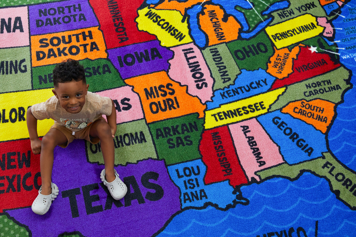 Map of the USA Classroom Rug - KidCarpet.com