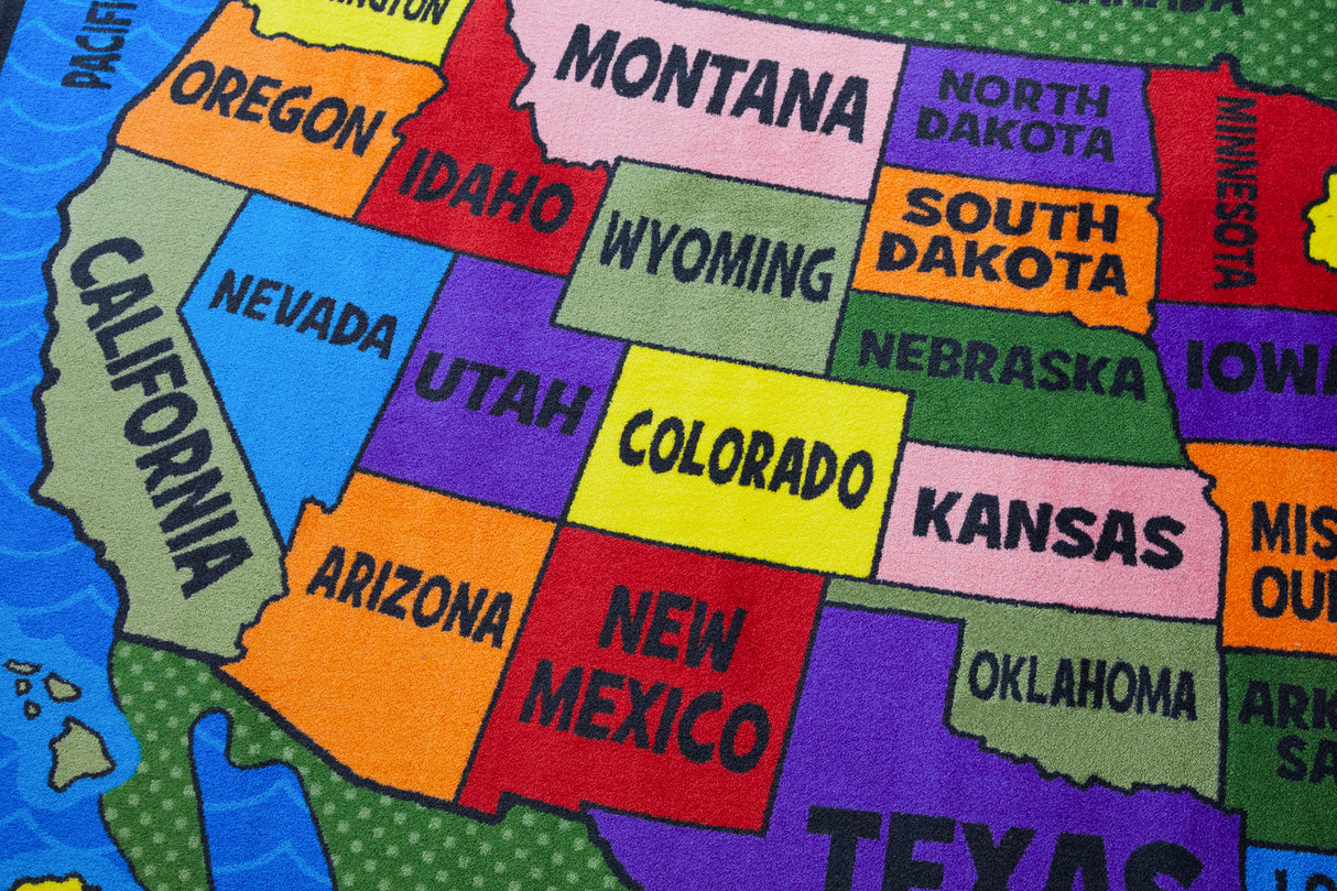 Map of the USA Classroom Rug - KidCarpet.com