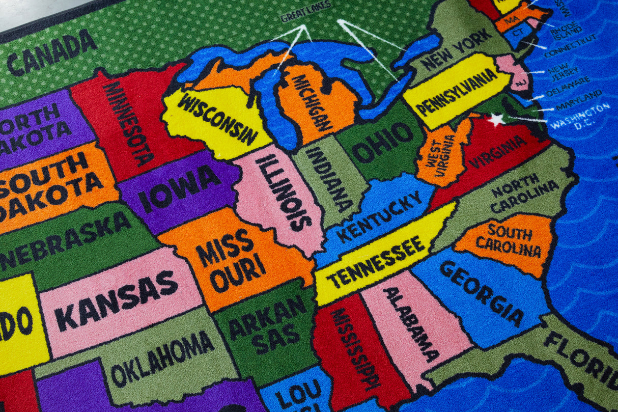 Map of the USA Classroom Rug - KidCarpet.com