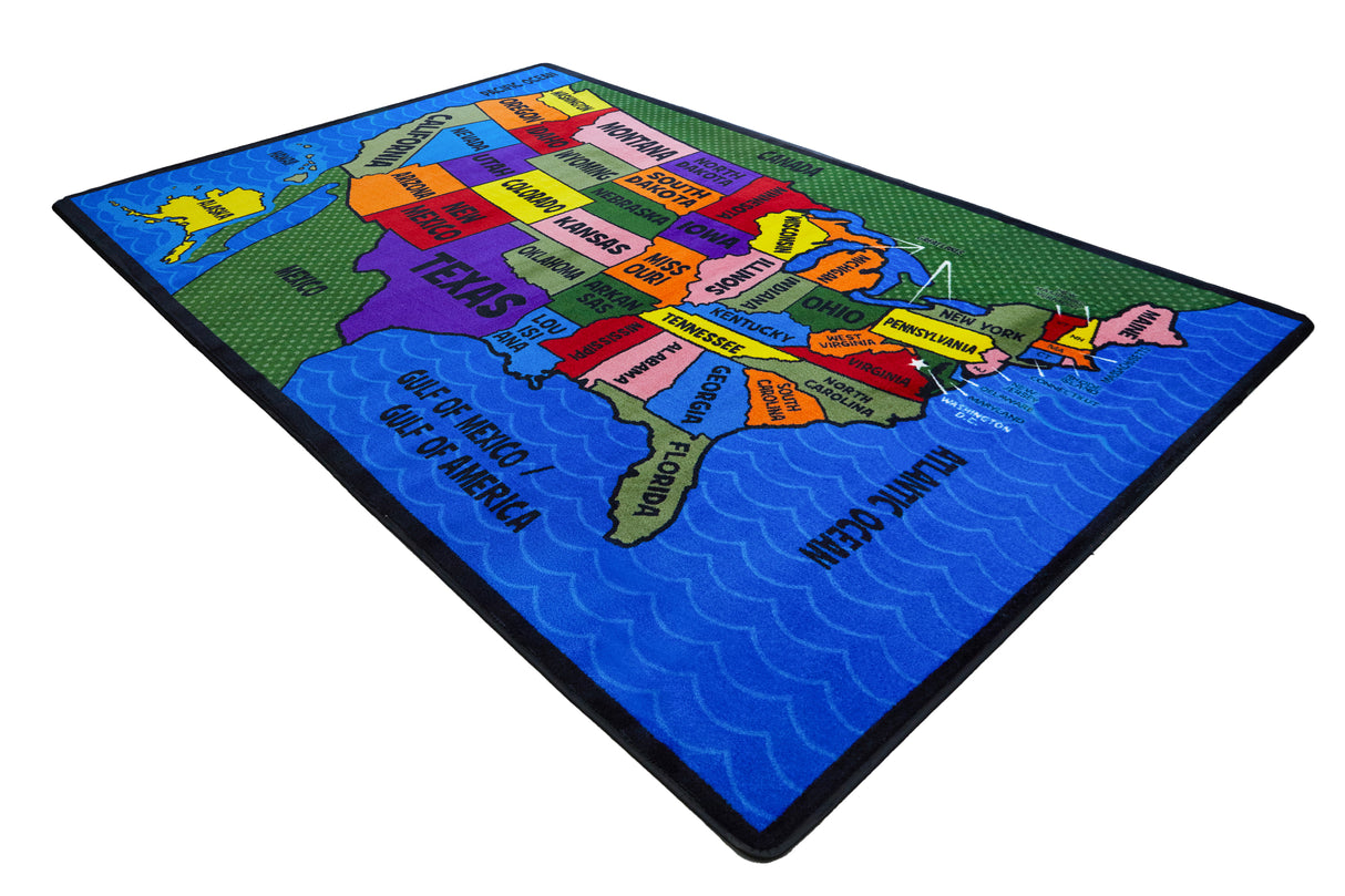 Map of the USA Classroom Rug - KidCarpet.com