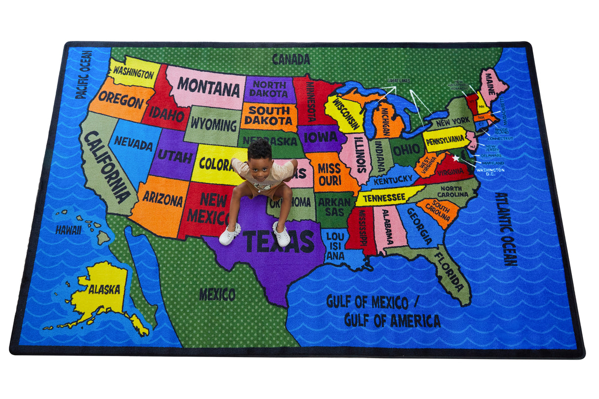 Map of the USA Classroom Rug - KidCarpet.com