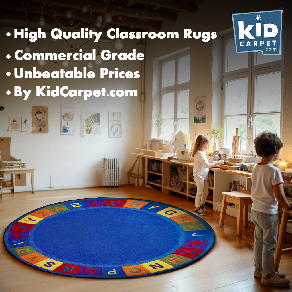 Colors Alphabet Circle Learning Rug - KidCarpet.com