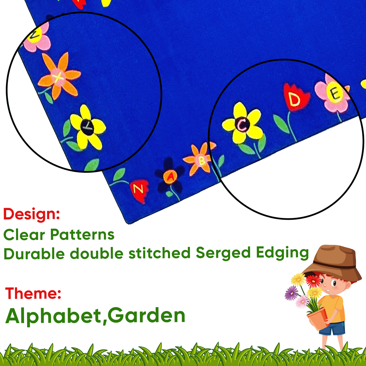 Alphabet Garden School Rug - KidCarpet.com