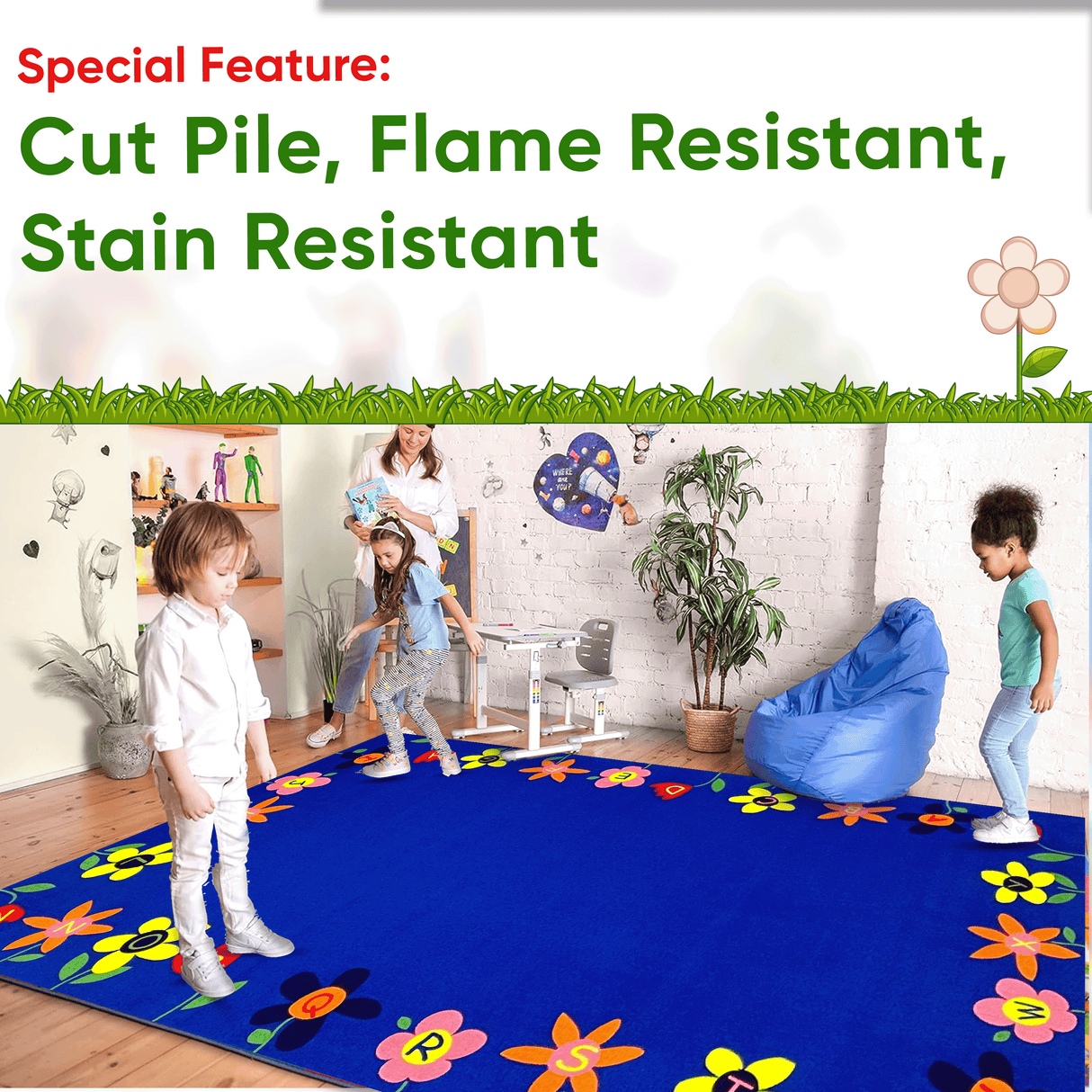 Alphabet Garden School Rug - KidCarpet.com