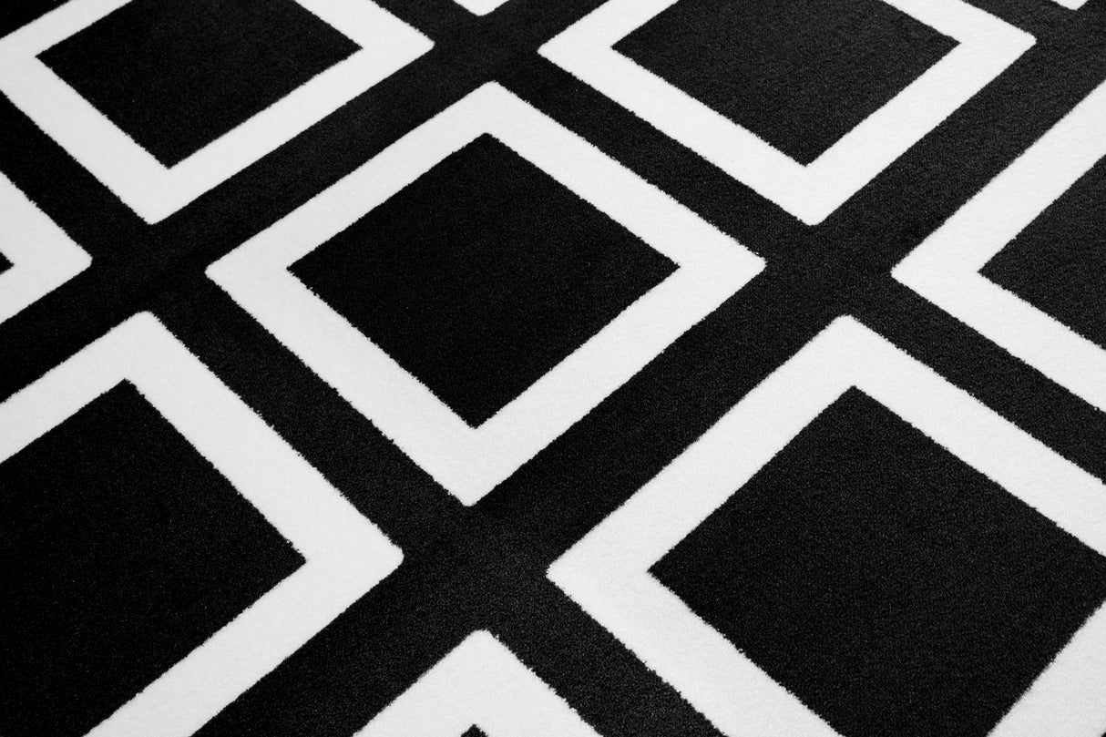 Black and White Squares Classroom Seating Rug 24 - KidCarpet.com