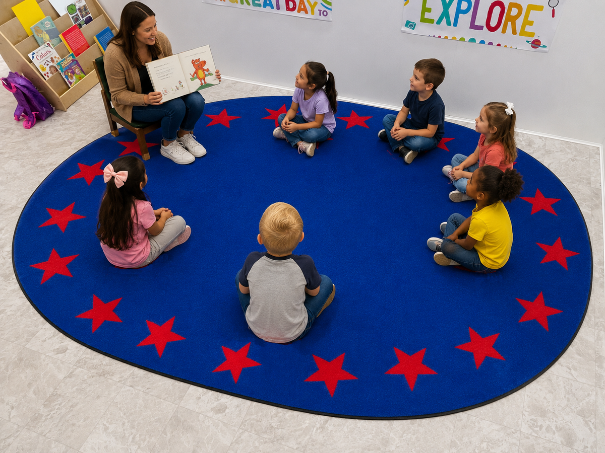 Star Border Classroom Rug