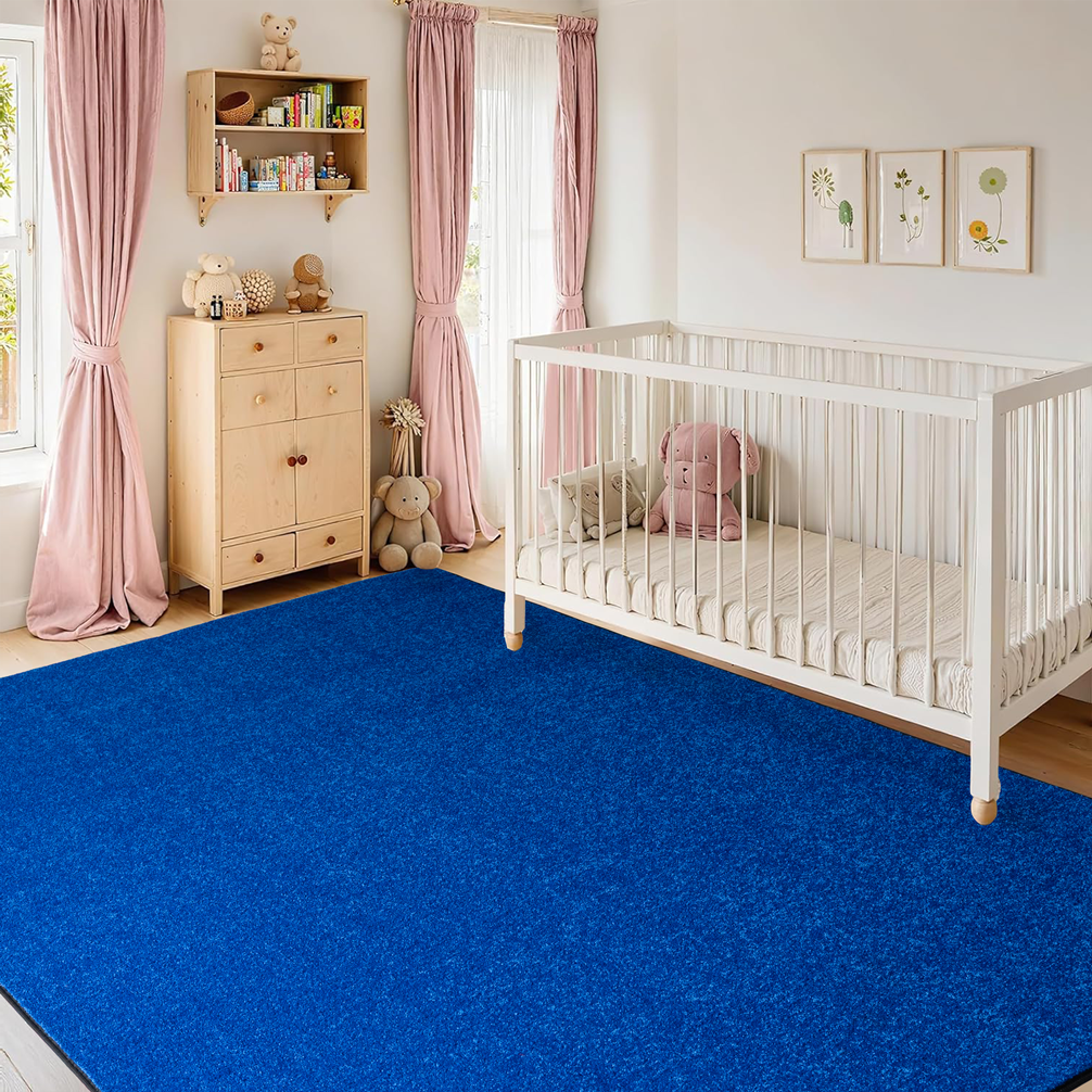 Solid Color Cobalt Blue - KidCarpet.com