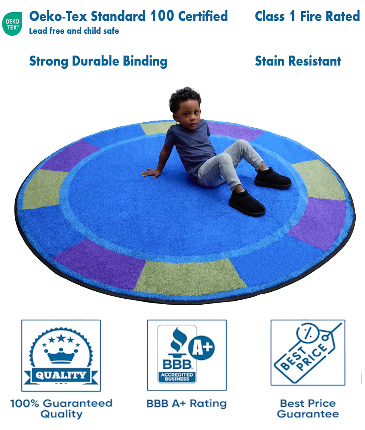 Cool Colors Circle Rug - KidCarpet.com