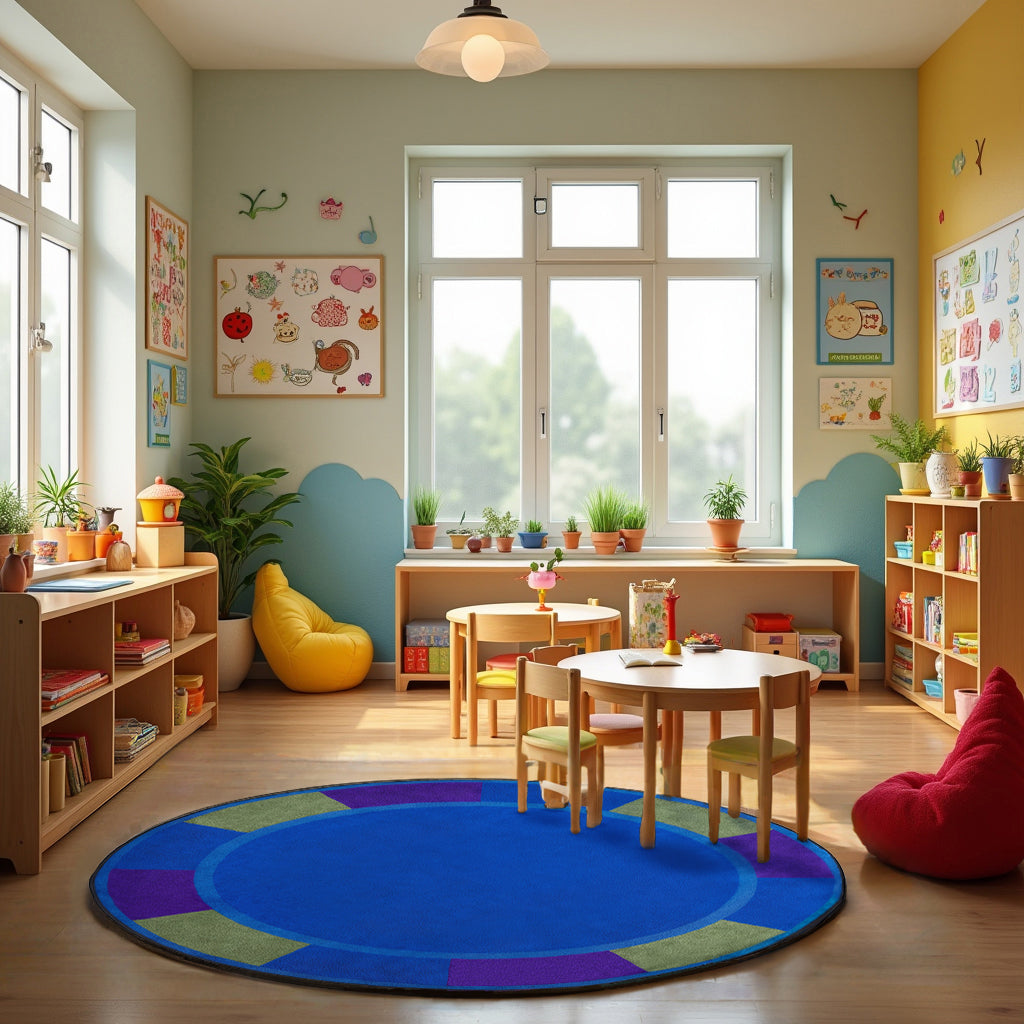 Cool Colors Circle Rug - KidCarpet.com