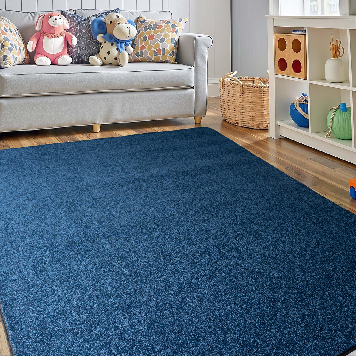 Solid Color Deep Denim Blue - KidCarpet.com