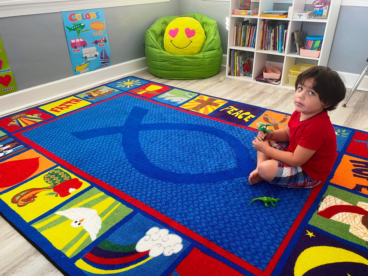 Bible Squares Christian School Rug