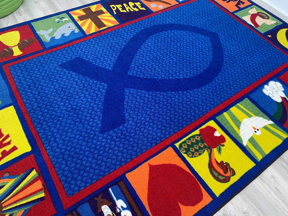 Bible Squares Christian School Rug