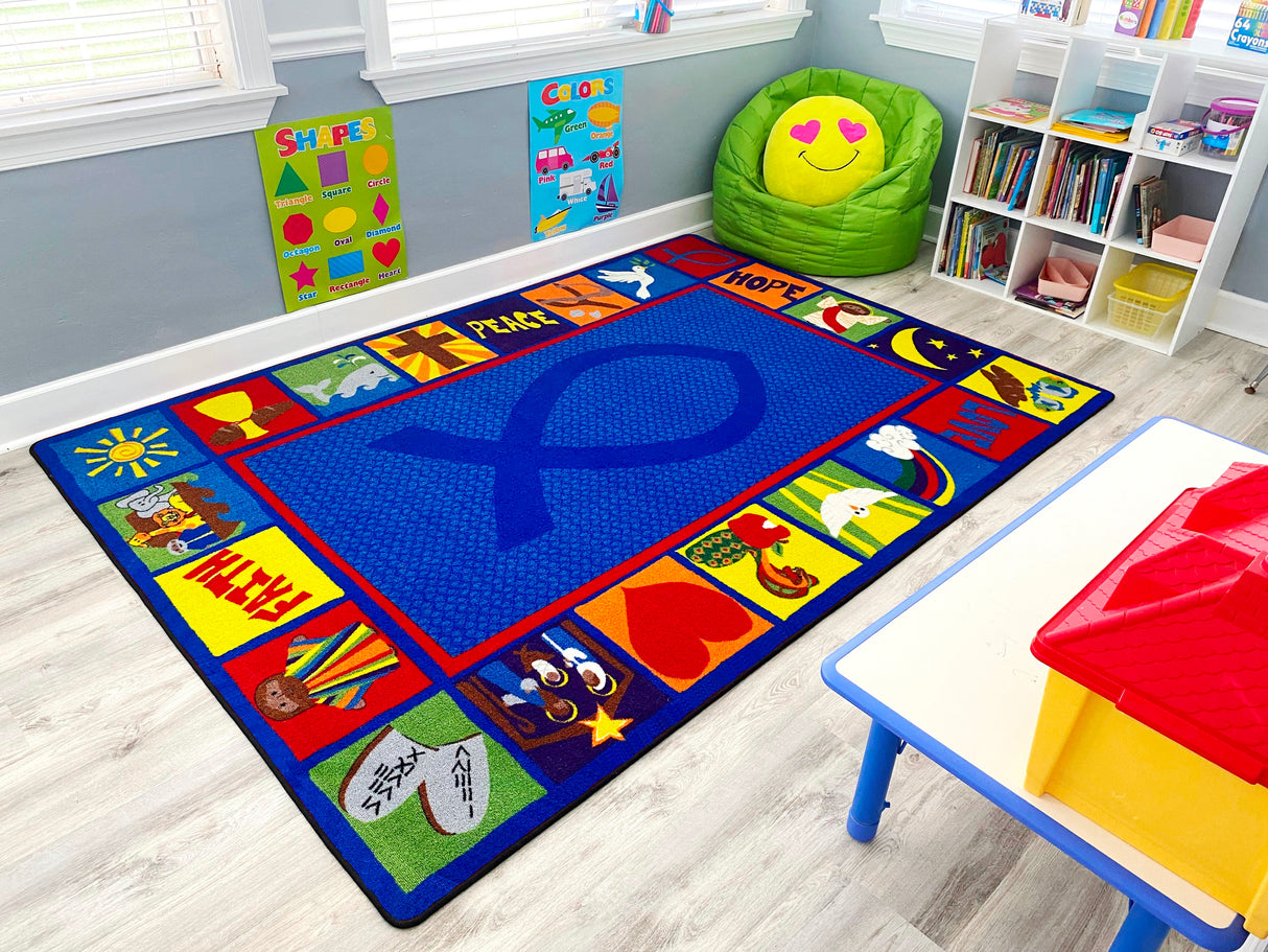 Bible Squares Christian School Rug