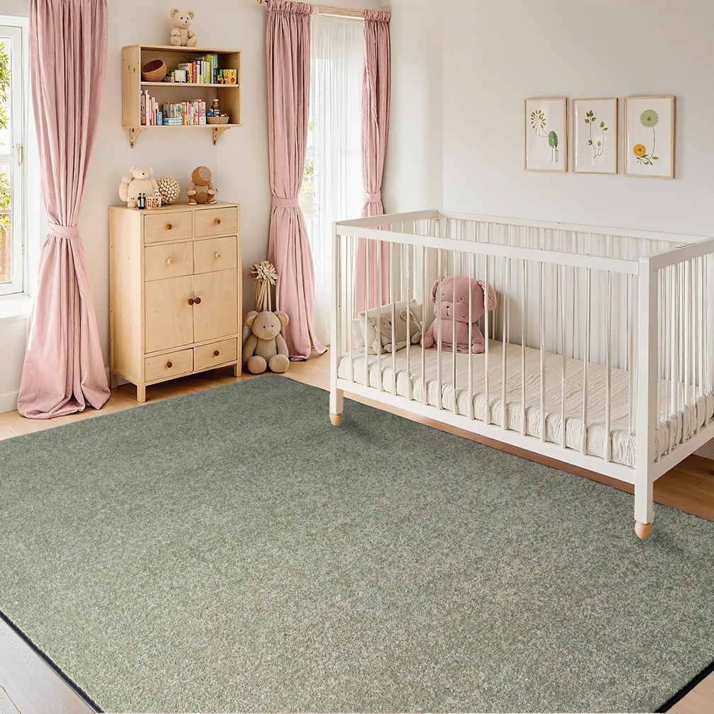 Solid Color Mossy Green - KidCarpet.com