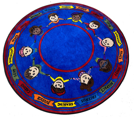 Hand in Hand Friendship Circle Rug - KidCarpet.com