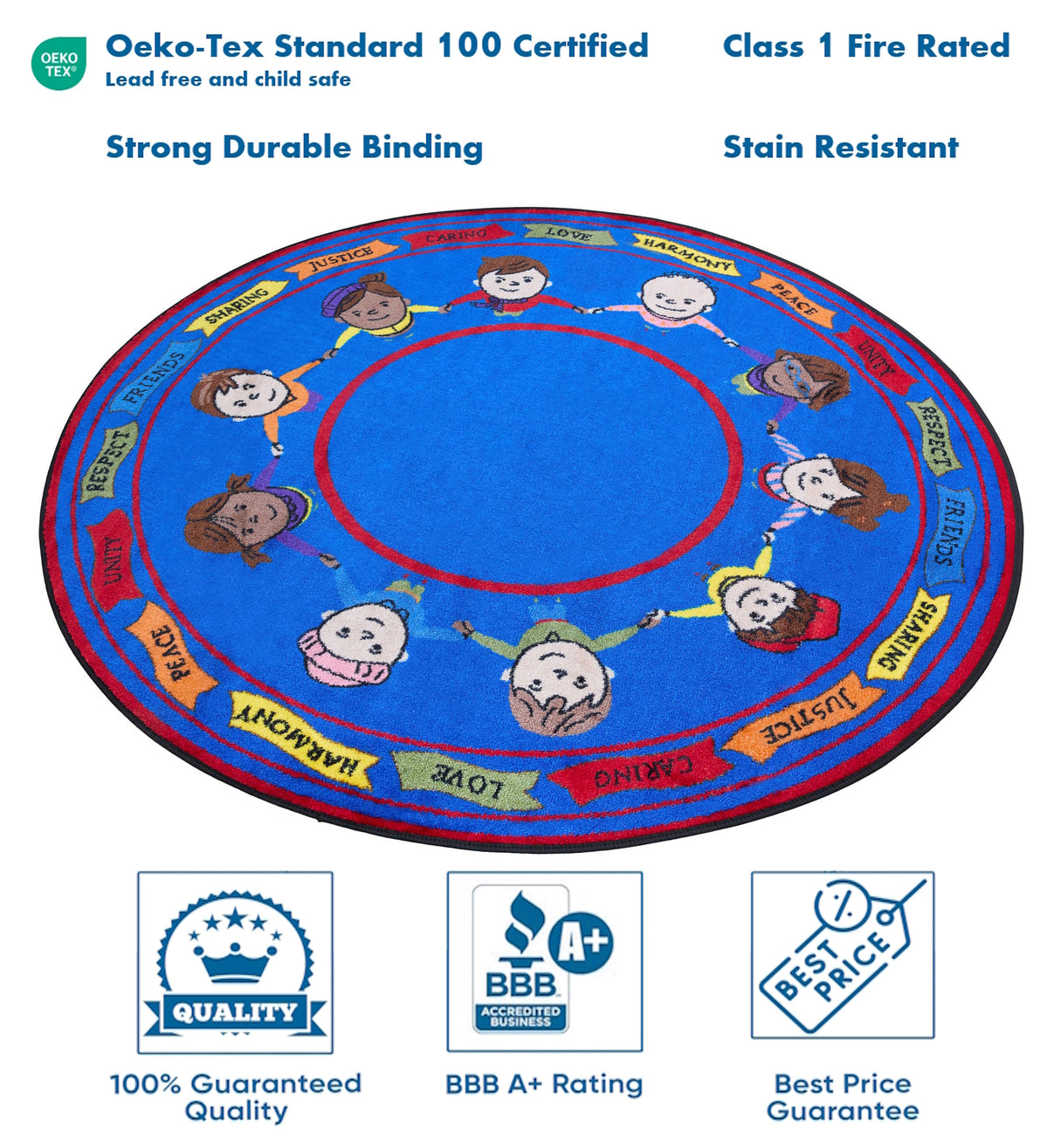 Hand in Hand Friendship Circle Rug - KidCarpet.com