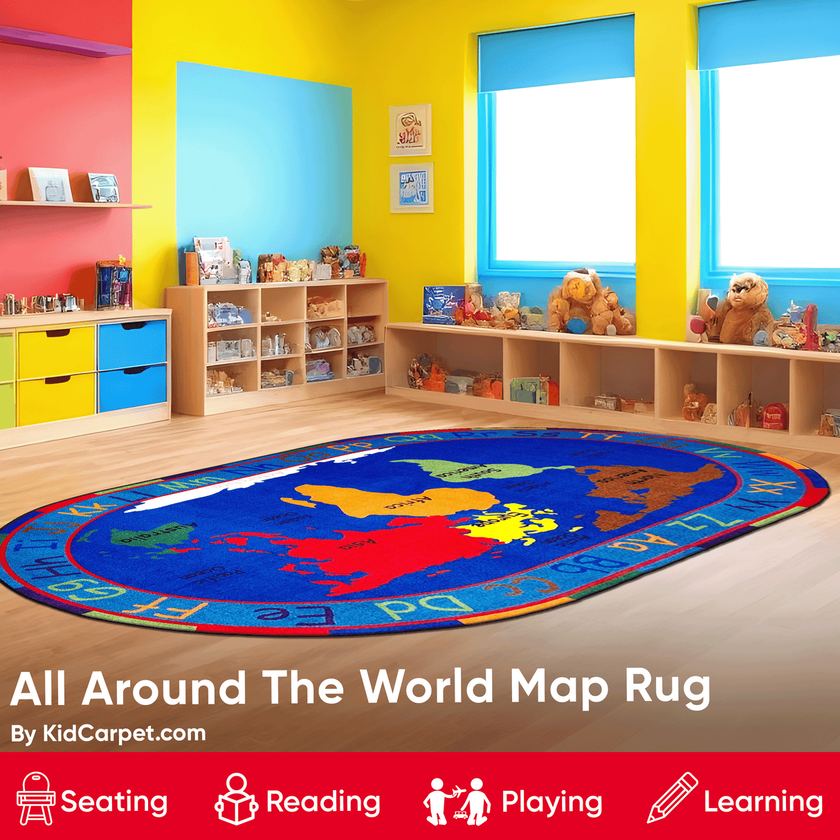 All Around The World Map Rug