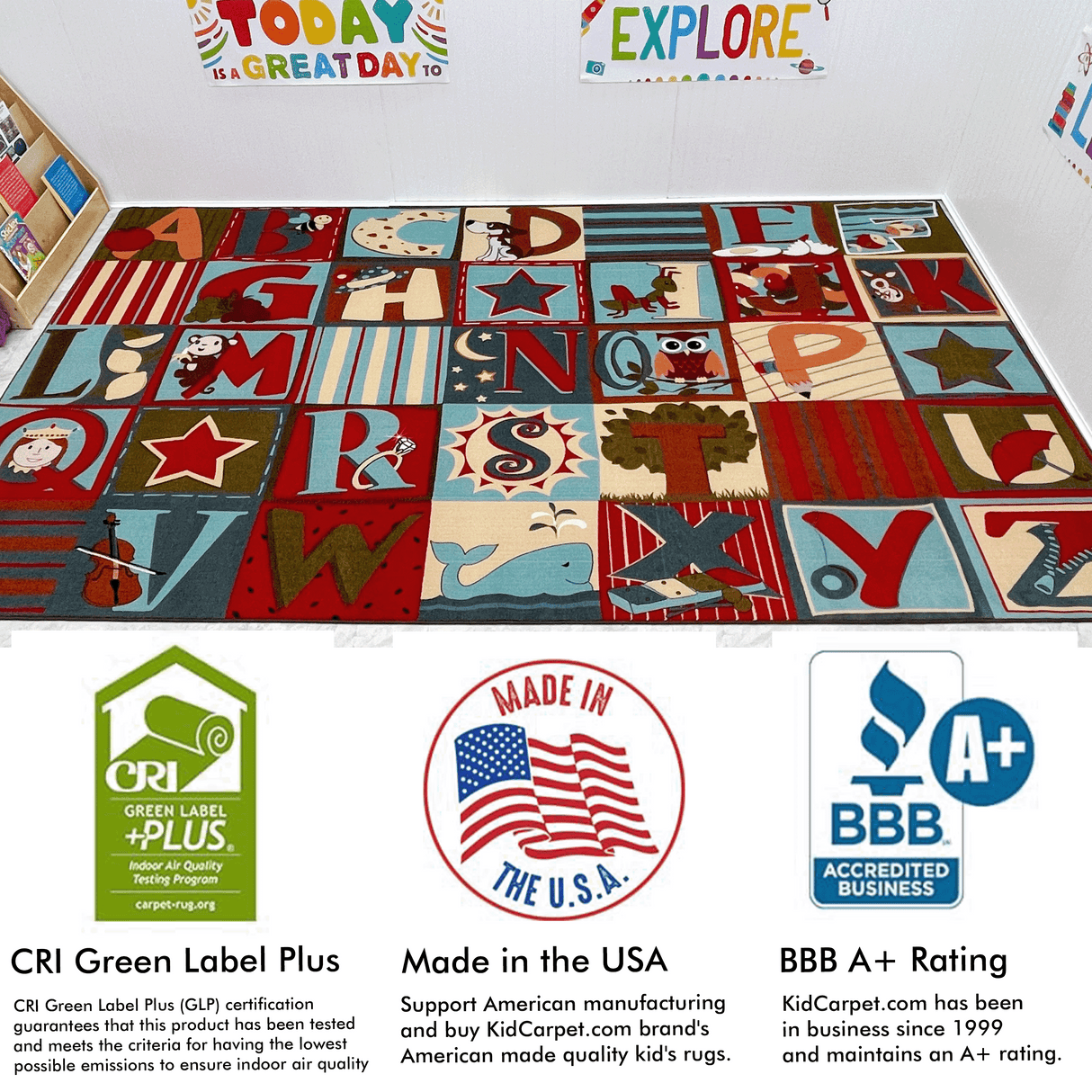 Alphabet Seating Rug Earth Tone