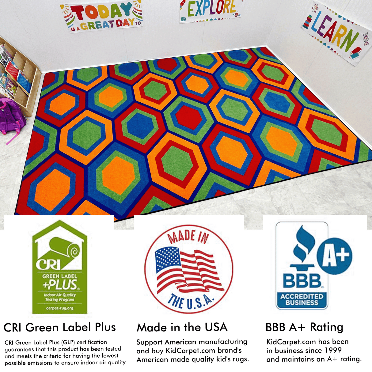 Sitting Hexagons Children's Rug