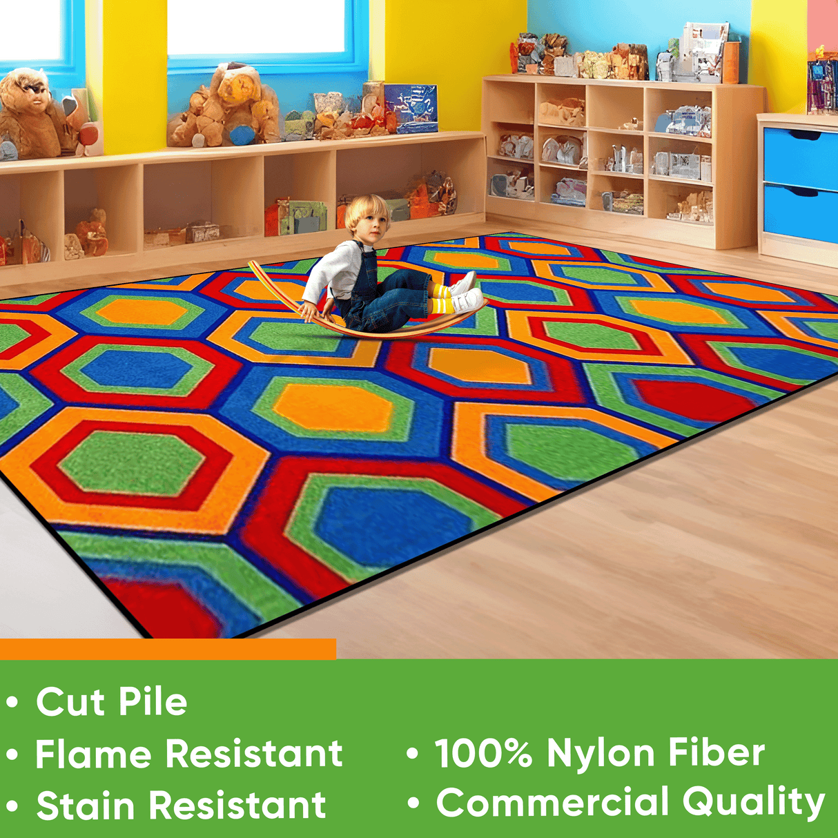 Sitting Hexagons Children's Rug