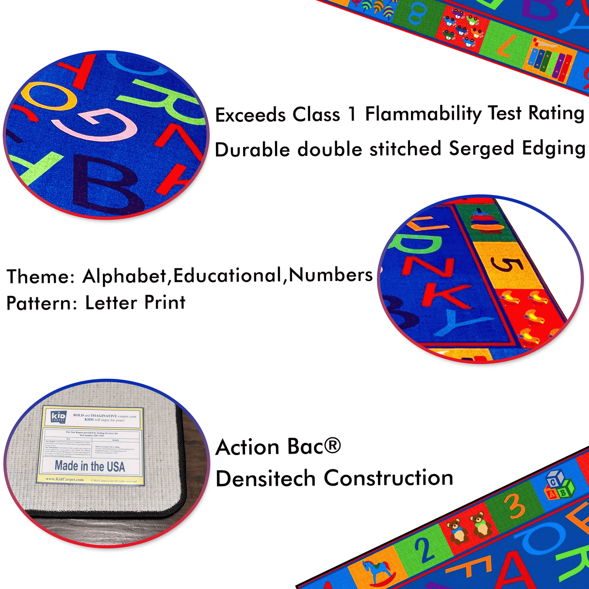 Alphabet and Numbers Teaching Toddler Rug