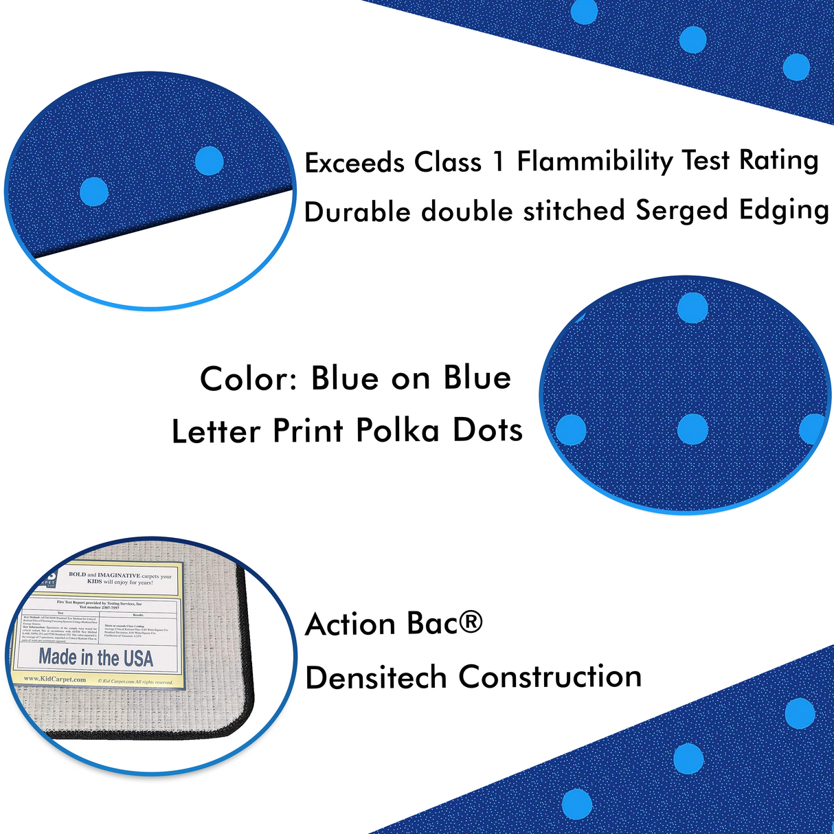 On the Spot Classroom Seating Rug Blue on Blue