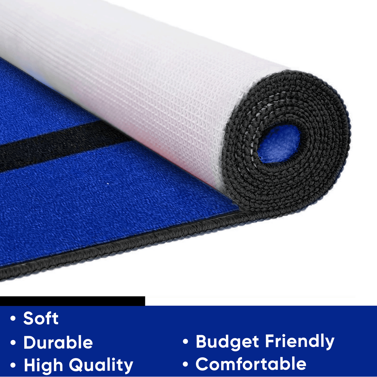 Montessori Classroom Rug Blue With Black Line
