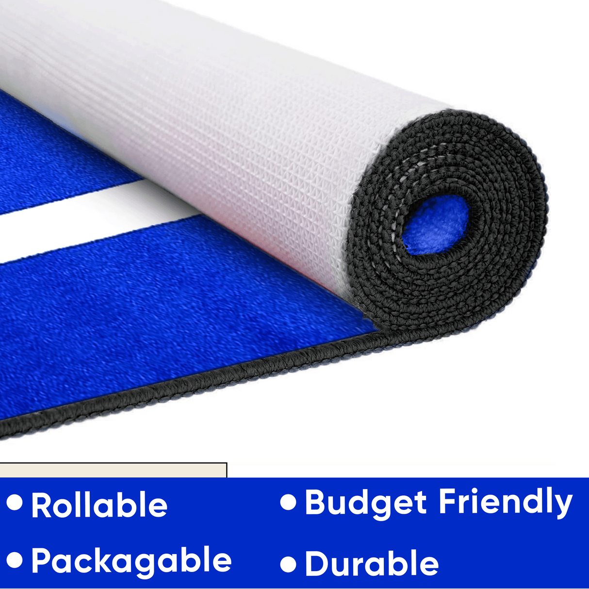 Montessori Classroom Rug Blue With Creme Line