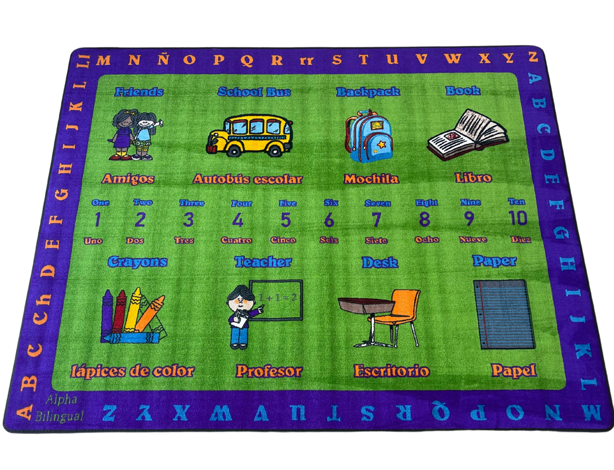 Alphabet Spanish Classroom Rug - KidCarpet.com