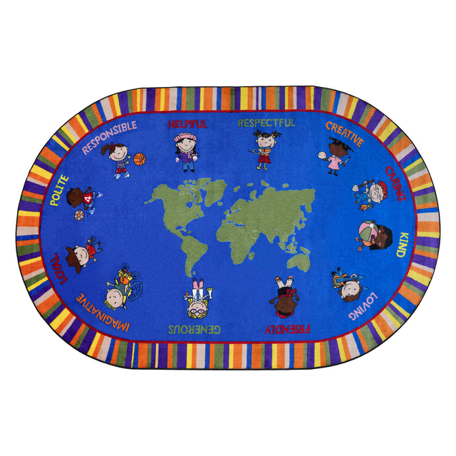 Our World of Virtue Classroom Rug - KidCarpet.com