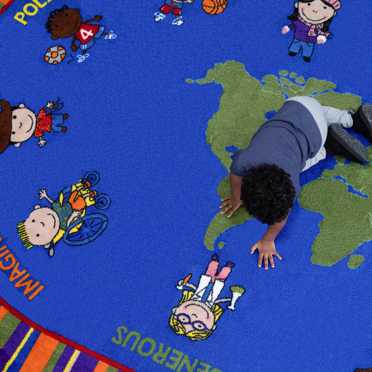 Our World of Virtue Classroom Rug - KidCarpet.com
