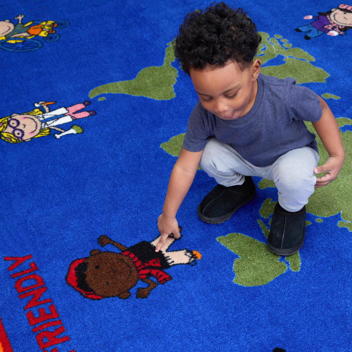 Our World of Virtue Classroom Rug - KidCarpet.com