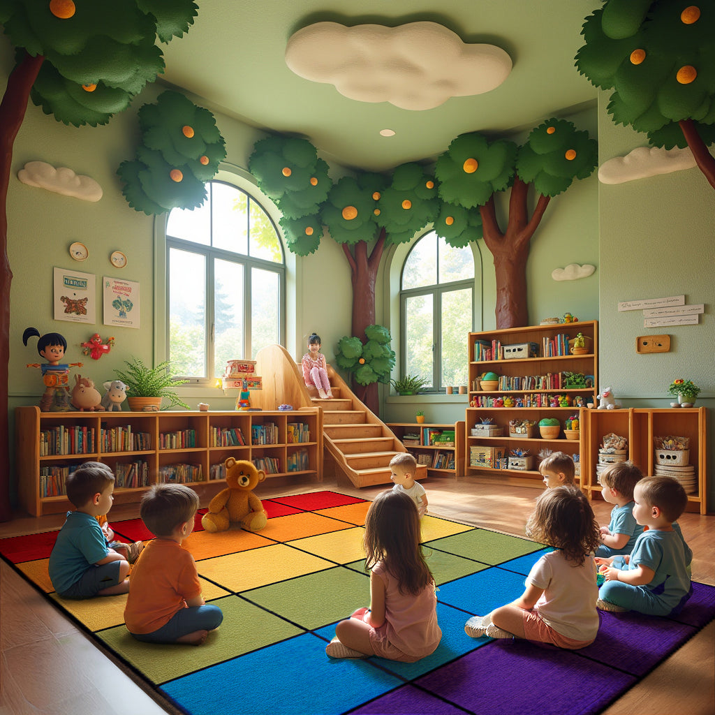 Rainbow Blocks Seating Rug 24 - KidCarpet.com
