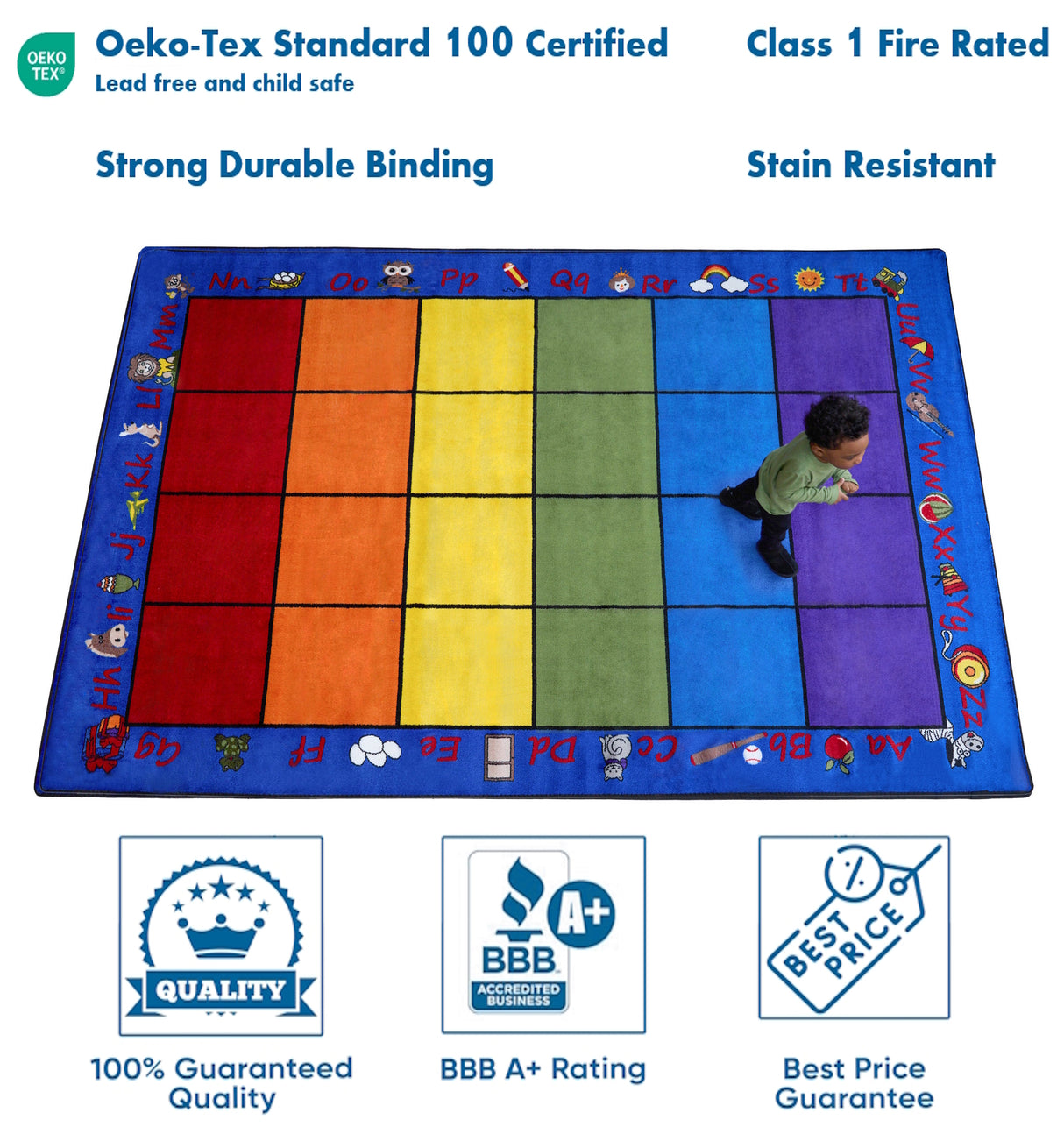 Seating Rainbow with Alphabet Rug 24 - KidCarpet.com