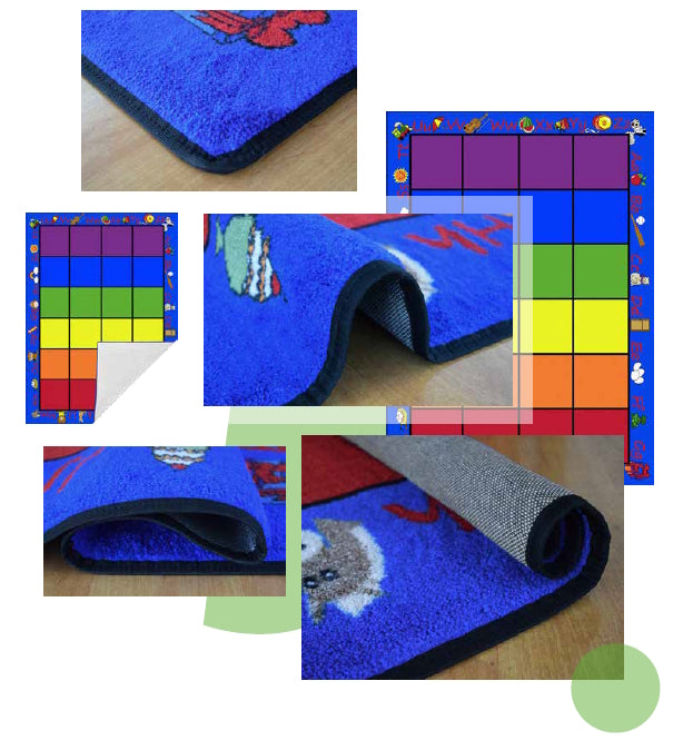 *TEST PRINT - Second Quality* Seating Rainbow with Alphabet Rug 24
