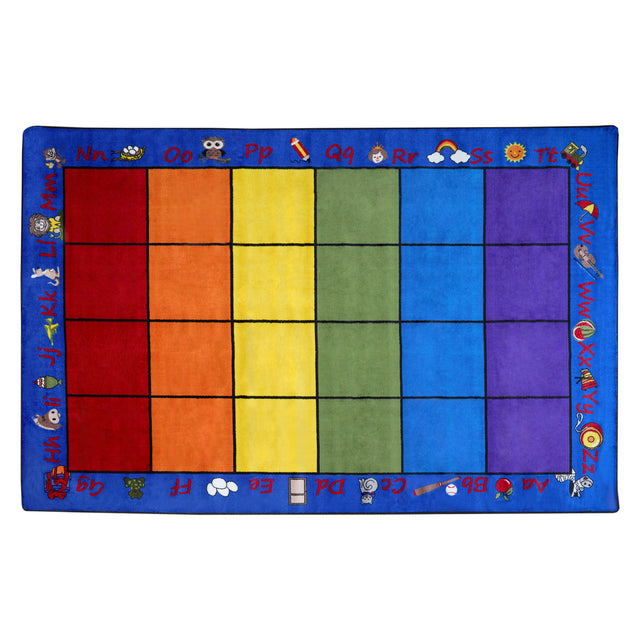 Seating Rainbow with Alphabet Rug 24 - KidCarpet.com