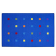 Seating Squares Multi on Blue Rug 24 - KidCarpet.com