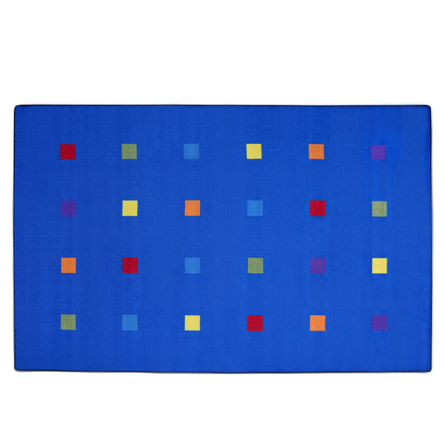 Seating Squares Multi on Blue Rug 24 - KidCarpet.com