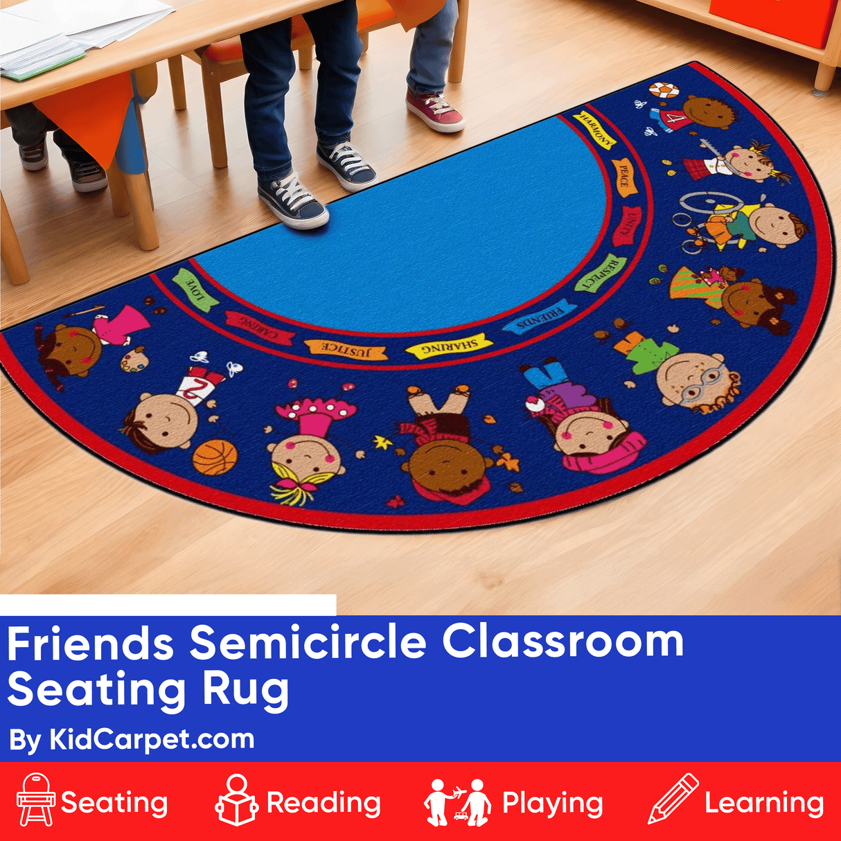 Friends Semicircle Rug - KidCarpet.com