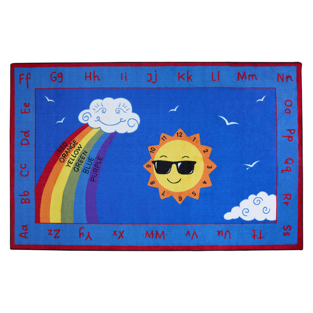 Shine Bright Learning Rainbow Rug - KidCarpet.com