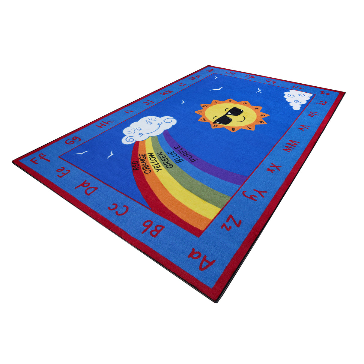 Shine Bright Learning Rainbow Rug - KidCarpet.com