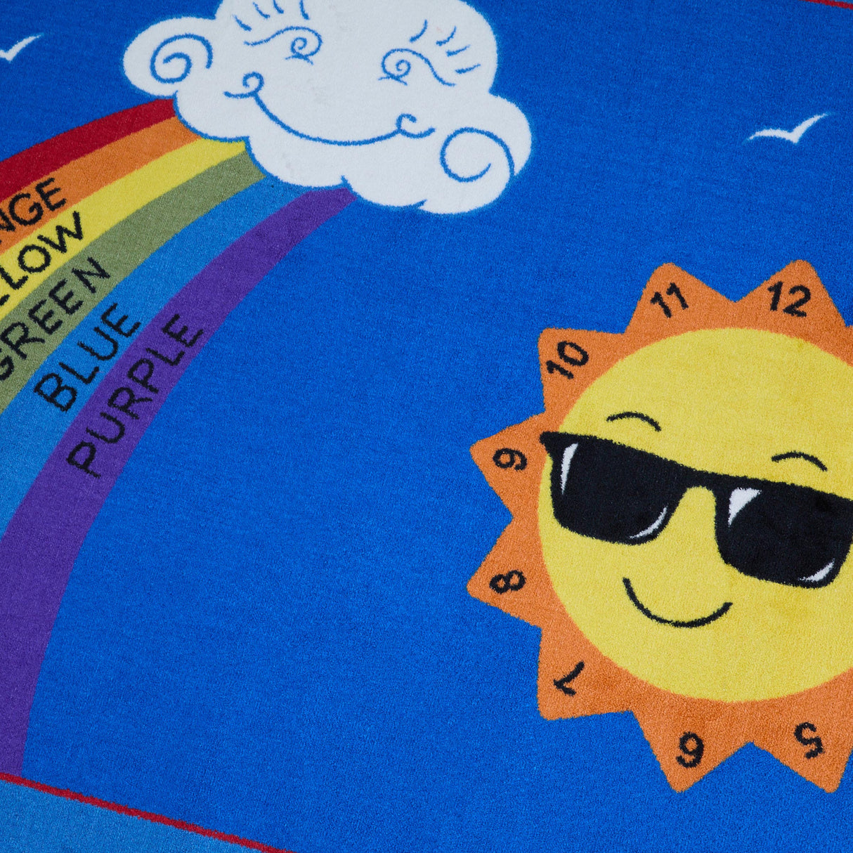 Shine Bright Learning Rainbow Rug - KidCarpet.com