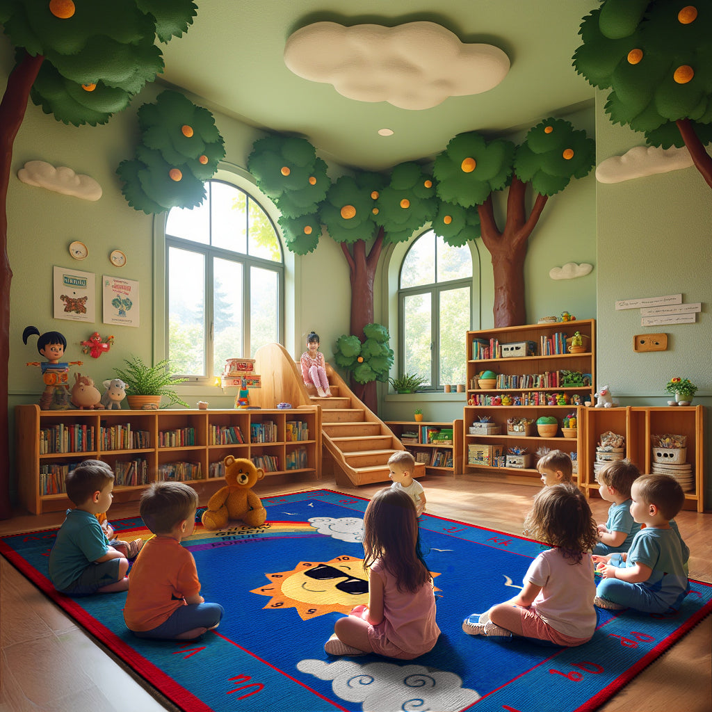 Shine Bright Learning Rainbow Rug - KidCarpet.com