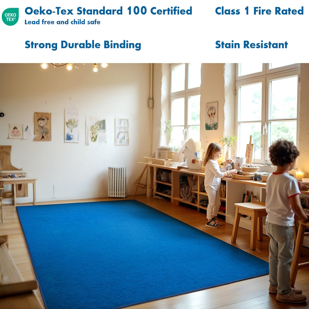 Solid Color Blue Blend - KidCarpet.com